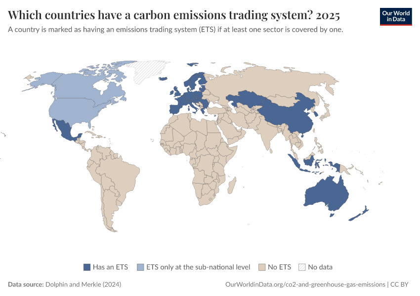 A thumbnail of the "Which countries have a carbon emissions trading system?" chart