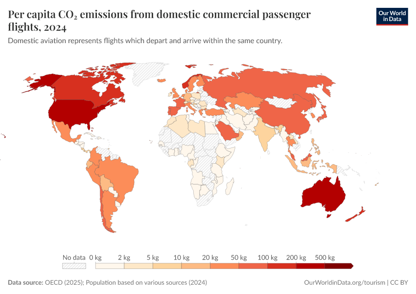 A thumbnail of the "Per capita CO₂ emissions from domestic commercial passenger flights" chart
