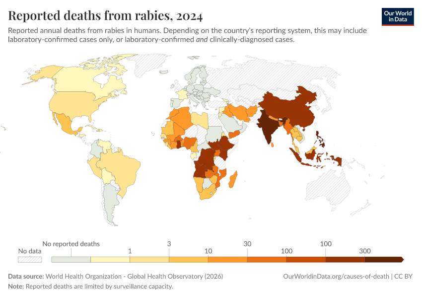 A thumbnail of the "Reported deaths from rabies" chart