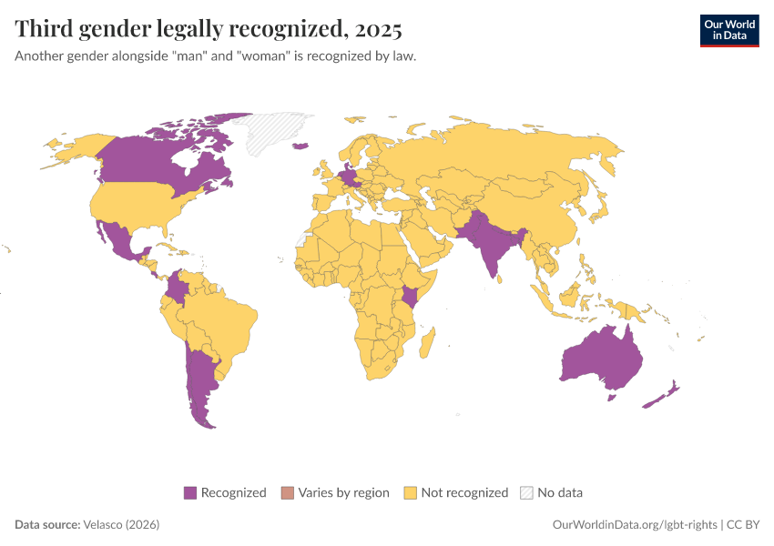A thumbnail of the "Third gender legally recognized" chart